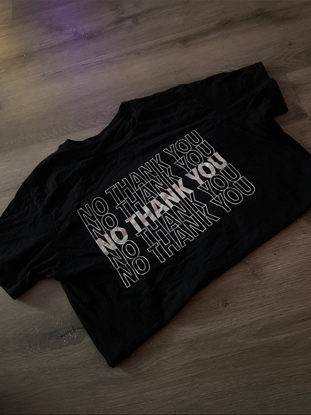 Men's Black Graphic Tee - "No Thank You"